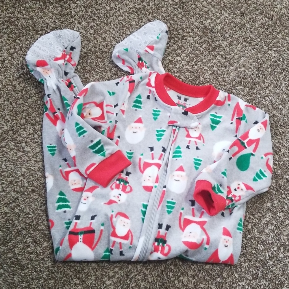 Carter's Fleece Footed Christmas Pajamas 3T NWOT
